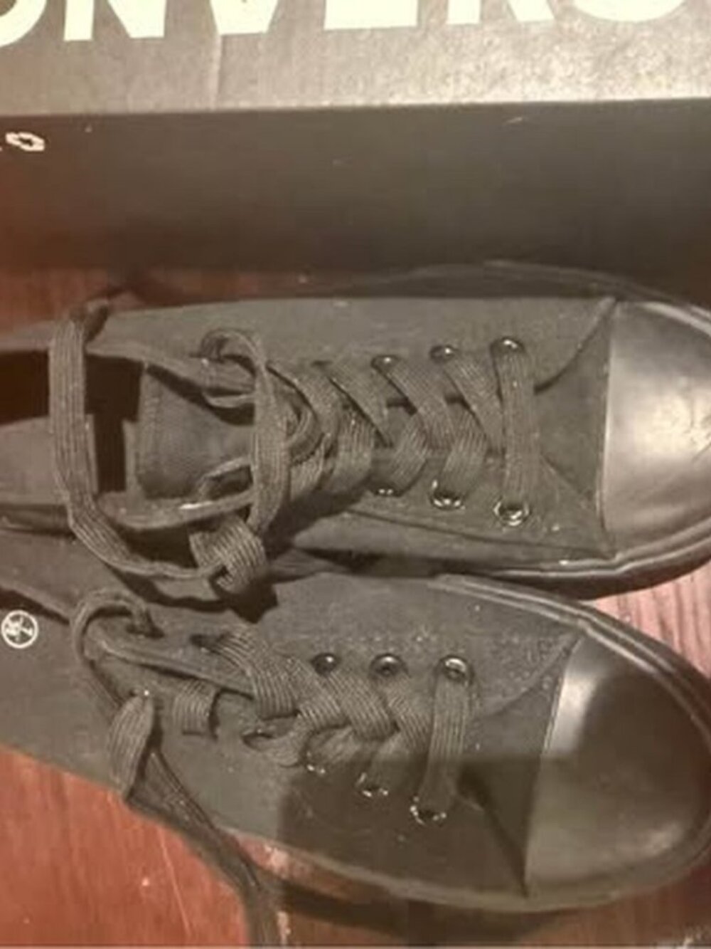Converse Chuck Taylor All Star Black Monochrome Low Top Sneakers - Size 7